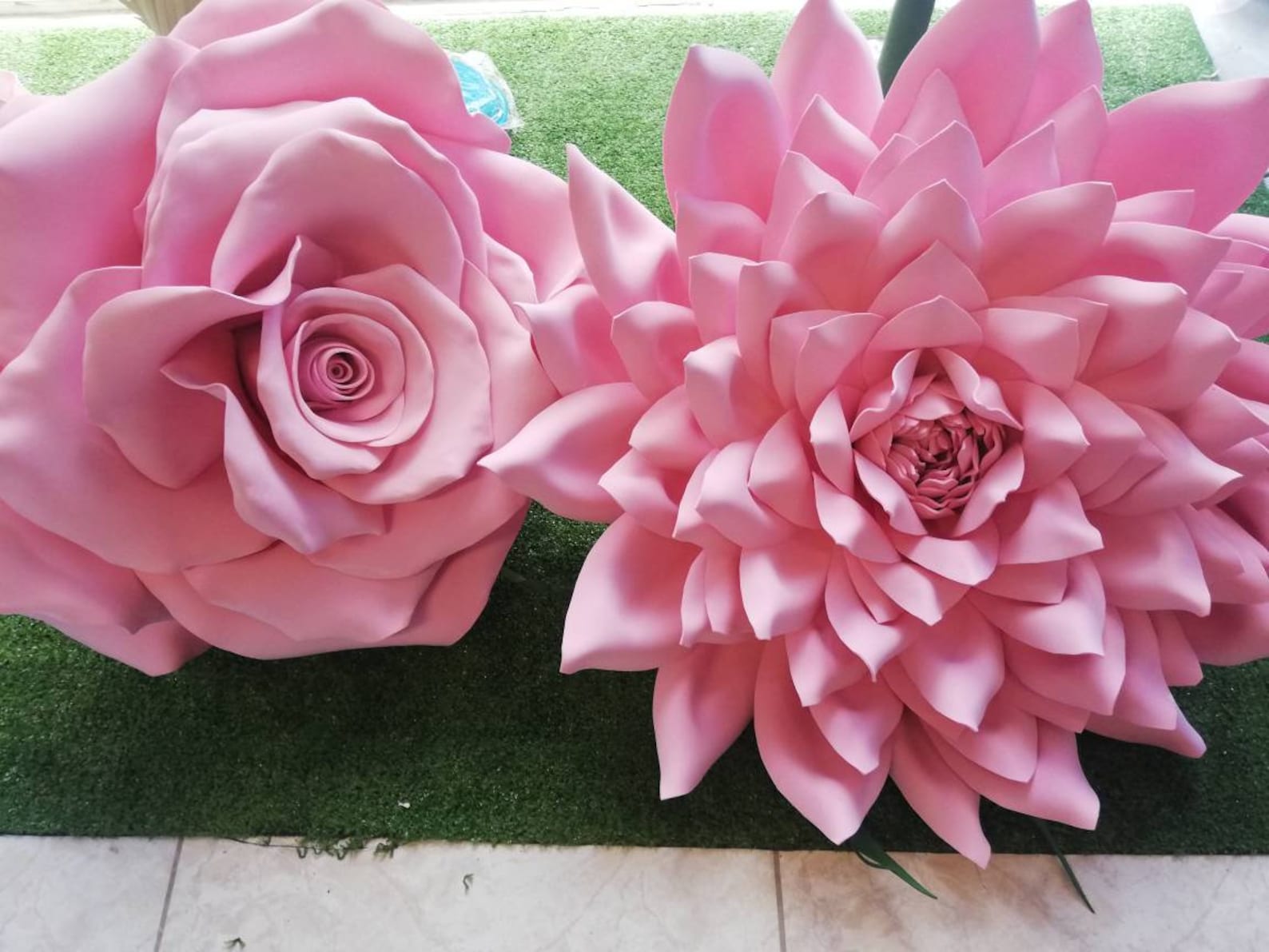 Set of 2 giant foam flowers for decor Etsy