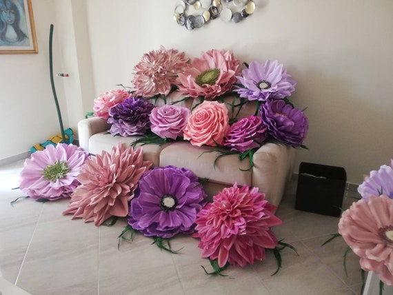 Conjunto de flores gigantes decoración floral para boda fondo - Etsy España