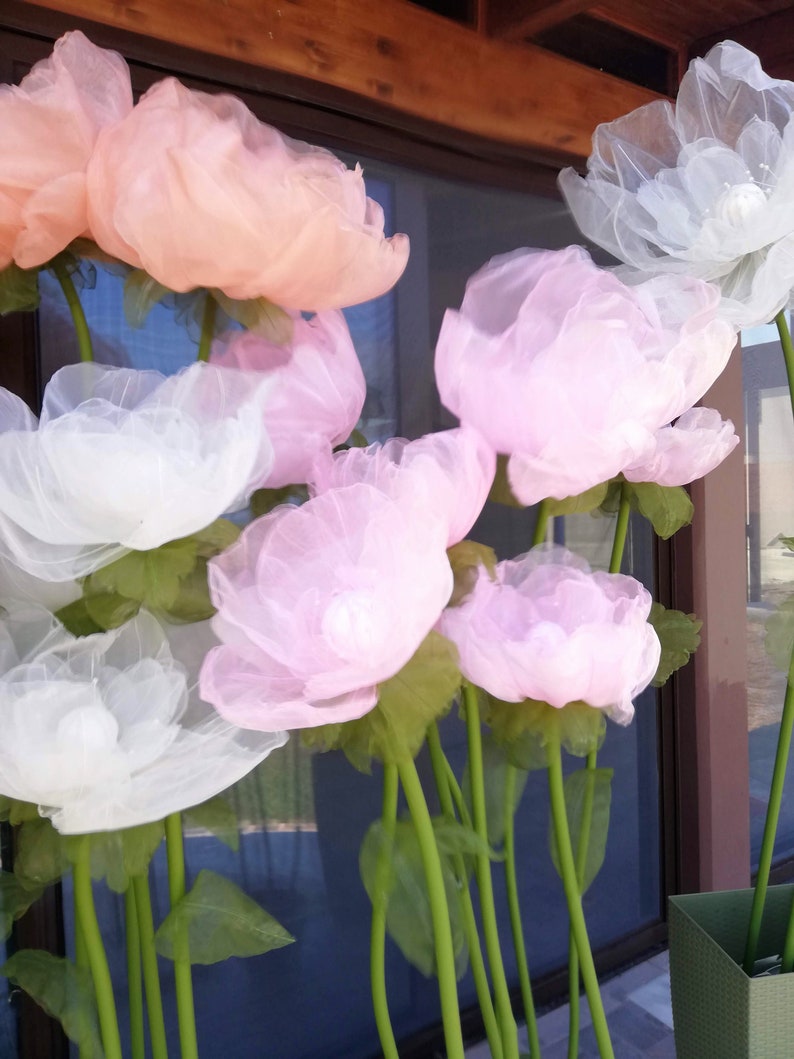 Large Organza Flowers. Set of 10 or More Ivory Giant Flowers Etsy