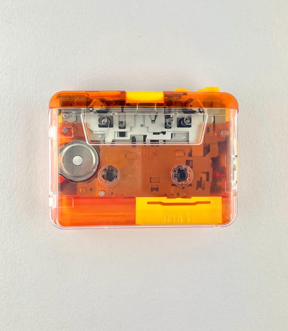 Orbit92 Portable Stereo Cassette Player - Transparent Orange - Etsy