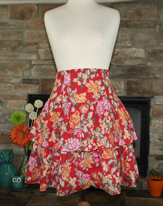 Vintage 80s -90s Laura Ashley Floral High Waist Pu