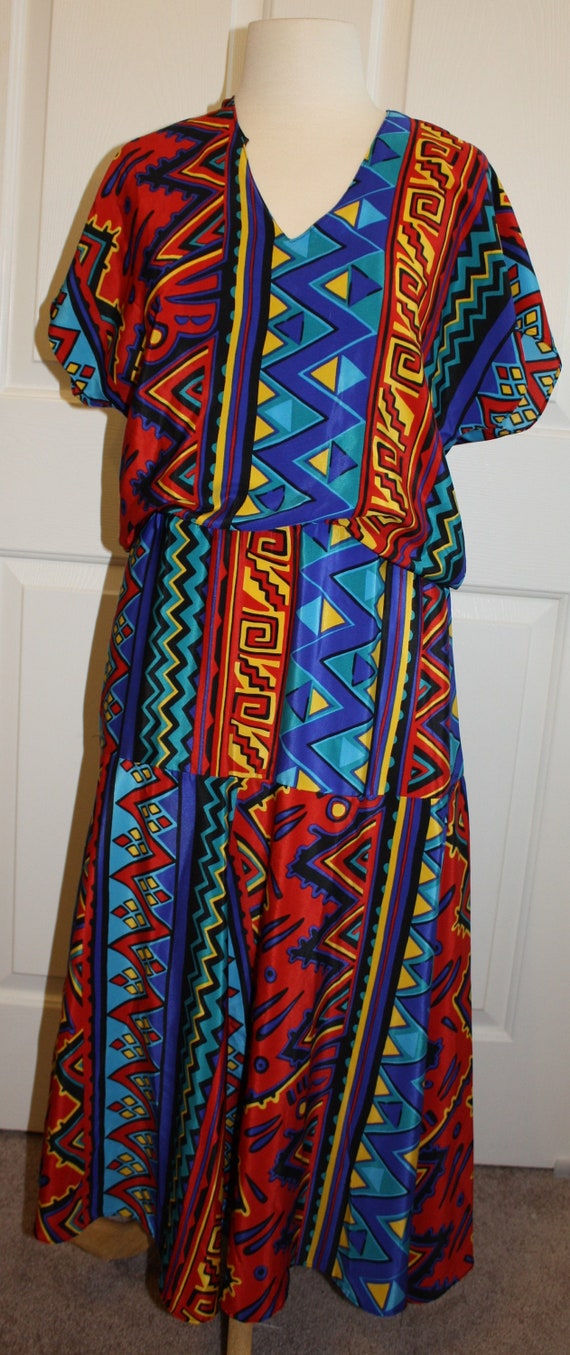 Vintage 80's 90's Womens Multicolor Long Maxi Dash