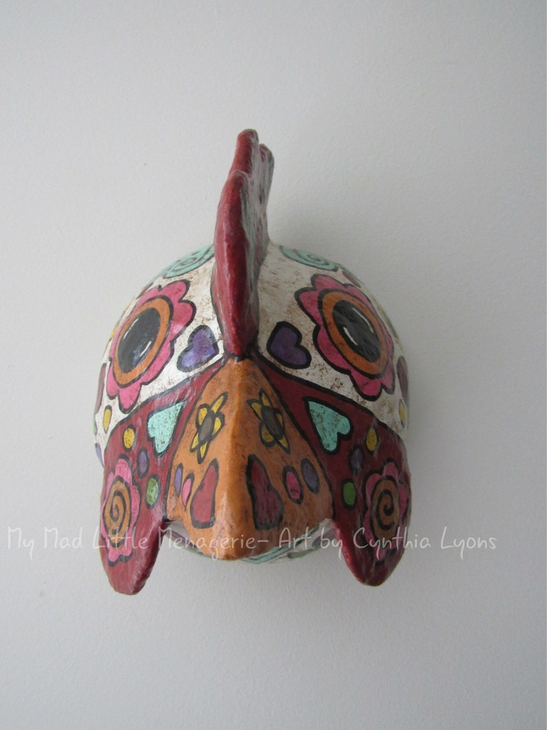 Paper Mache Chicken Head Mexican Chicken Art Day of the Dead Etsy