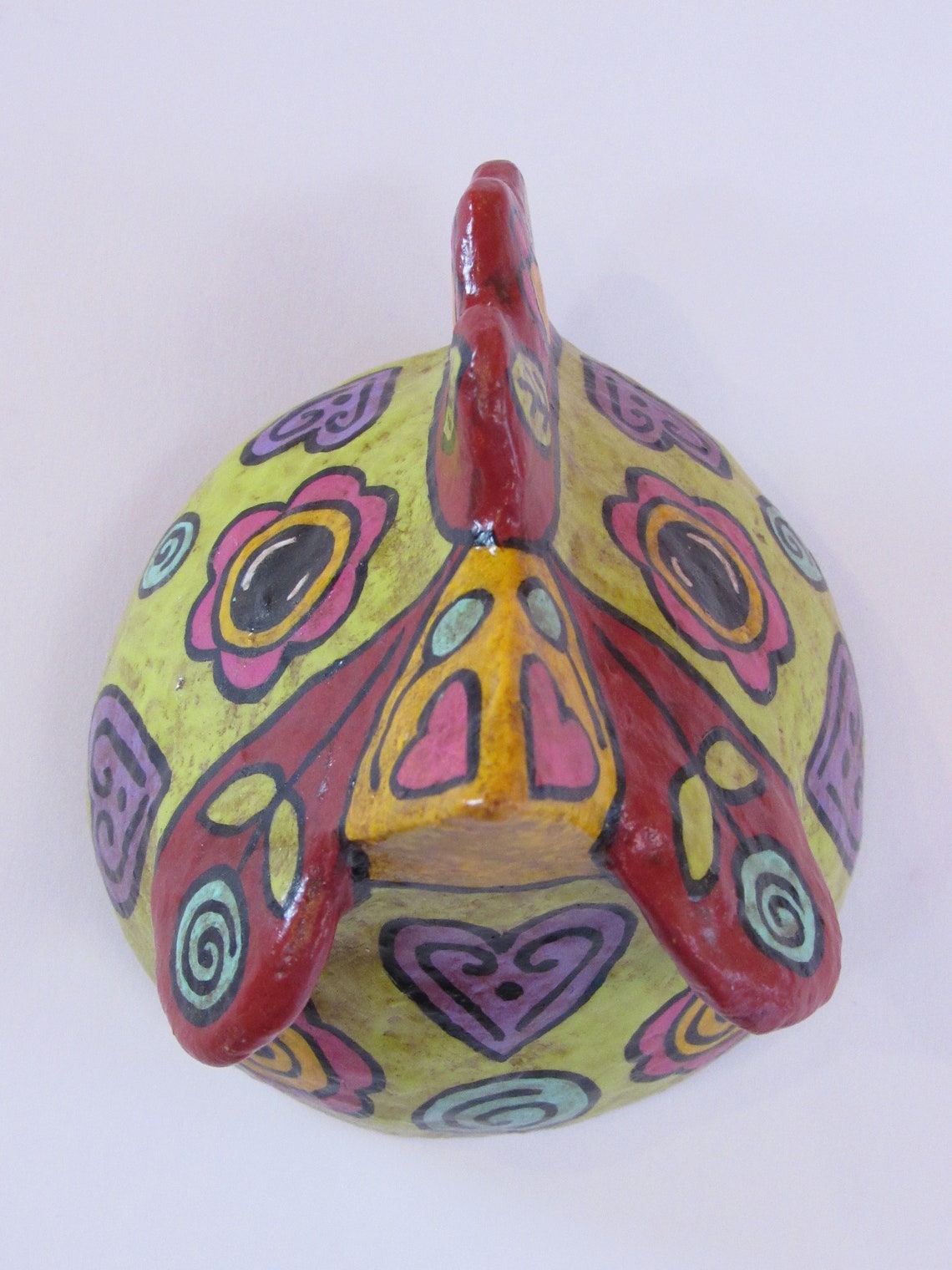 Paper Mache Chicken Head Paper Mache Hen Mexican Art Faux Taxidermy