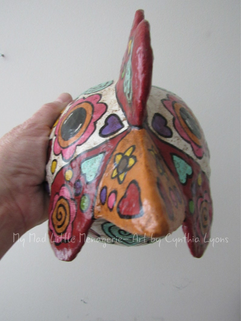 Paper Mache Chicken Head Mexican Chicken Art Day of the Dead Etsy
