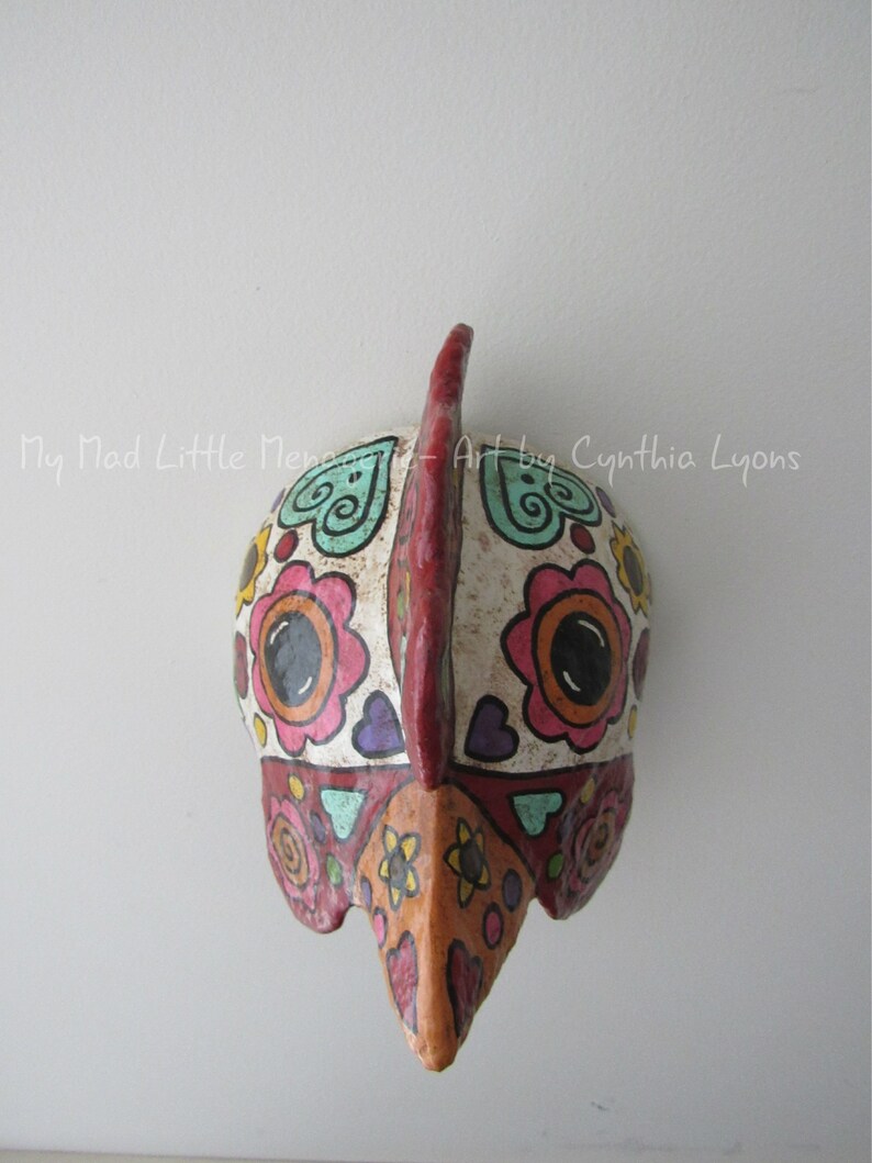 Paper Mache Chicken Head Mexican Chicken Art Day of the Dead Etsy