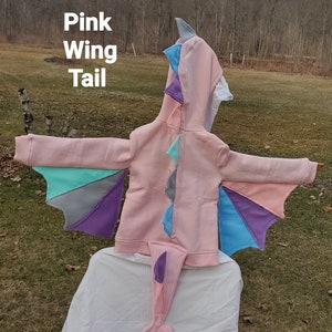 Child Dinosaur/ Dragon Hooded Sweatshirt Wing Tail Option, Toddler Dinosaur/Dragon Hooded Sweatshirt Wing Tail Option.