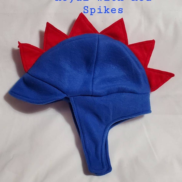 Dragon/Dinosaur Spiked Fleece Hats for Child/Adult, Dinosaur/ Dragon Rainbow Spiked Fleece Hats for Child/Adult