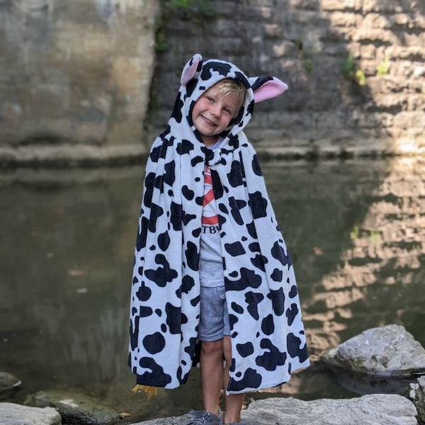 Cow Cape-3-Colors Options, Pink, Black, Or Brown. Toddler Cow Cape Costume. Kiddy Cow Cape. Adult Cow Cape Costume. Teen Cow Cape Costume.