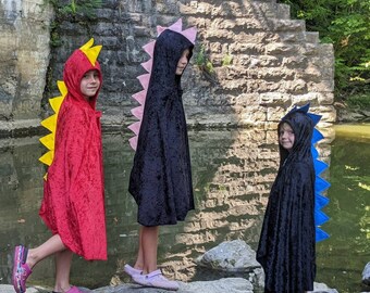 Dinosaur Dragon Child's Cape , Dinosaur Dragon Toddler Capes, Dinosaur Dragon  Youth Capes, Velcro Closure Cape