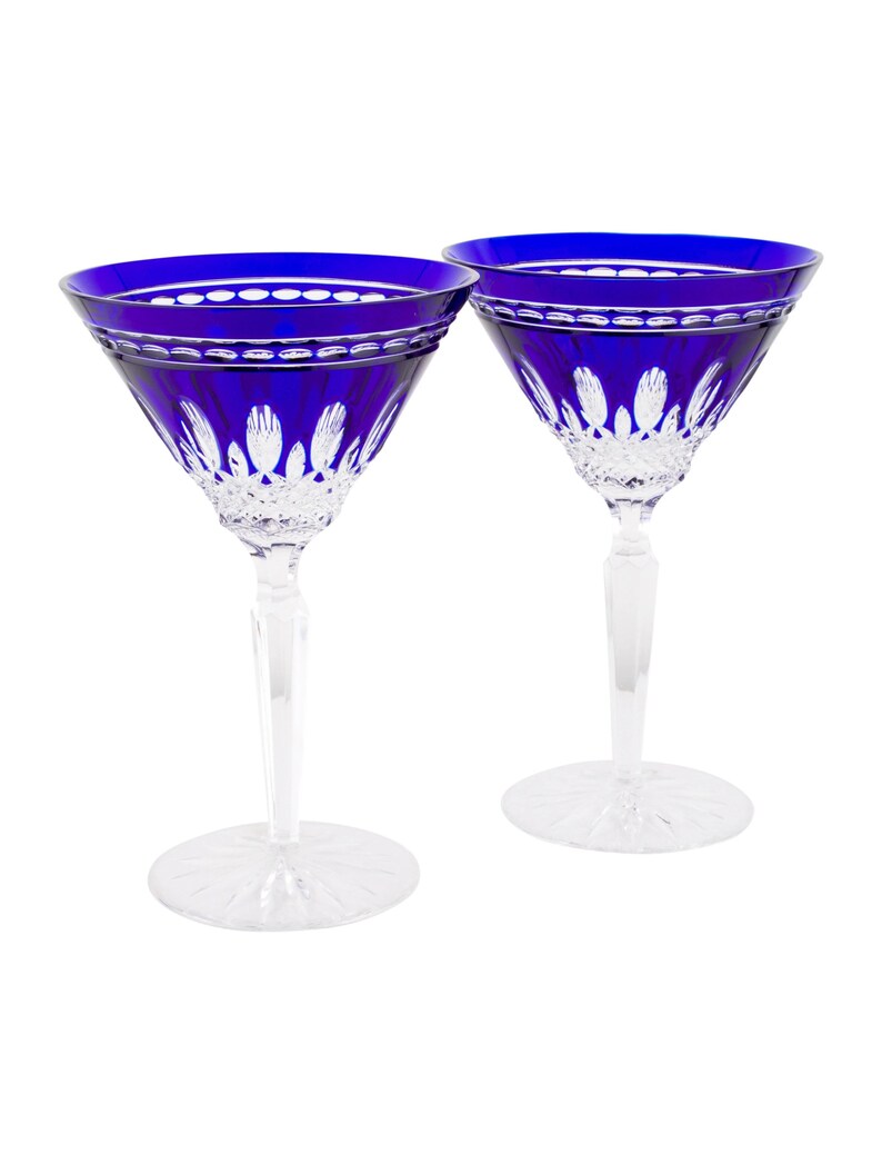 Rare Waterford Crystal Clarendon Cobalt Blue Martini Glasses Etsy