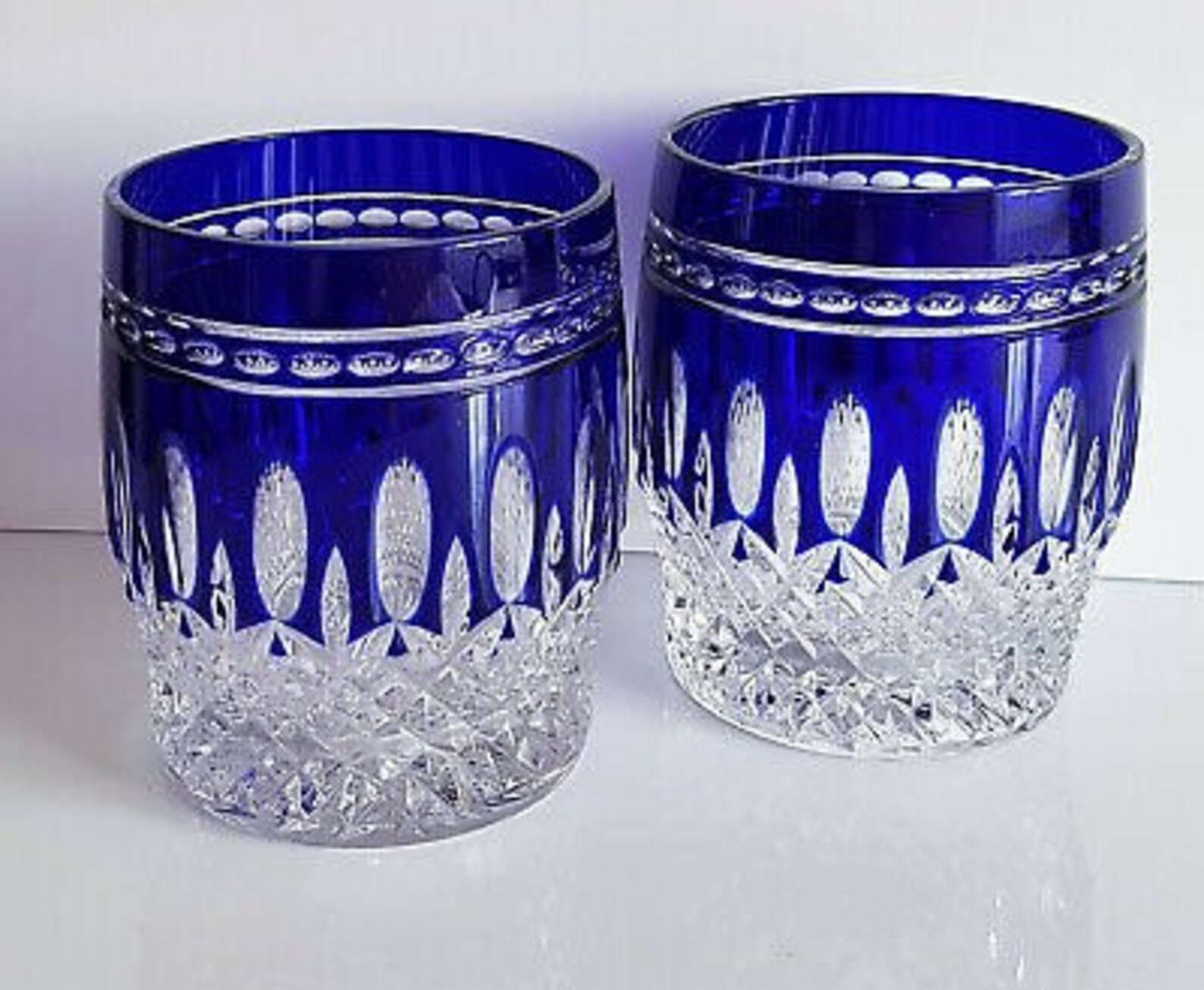 Waterford Crystal Clarendon Cobalt Blue Whiskey Old Fashion Etsy