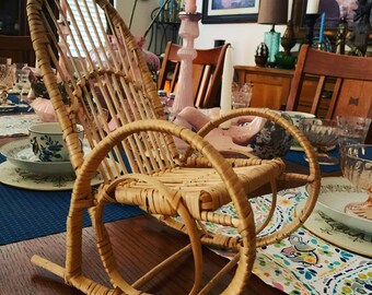 white wicker rocking chair for nursery
