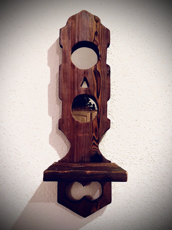 Vintage Wooden/mirror Plant/statue Display Shelf Etsy