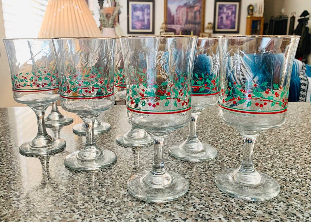 1987 Vintage Arbys Christmas Collection Wine Glasses Set of 8 - Etsy Italia