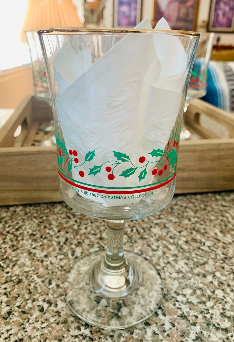 1987 Vintage Arby’s Christmas Collection Wine Glasses Set of 8 - Etsy ...