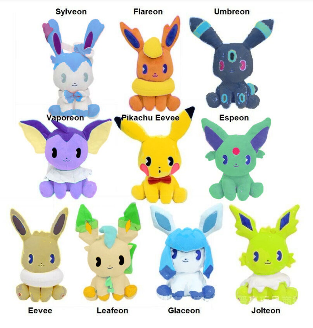 Eevee Evoluções Kit Com 2 Pelúcias Pokemon Eevee E Glaceon em Promoção na  Americanas