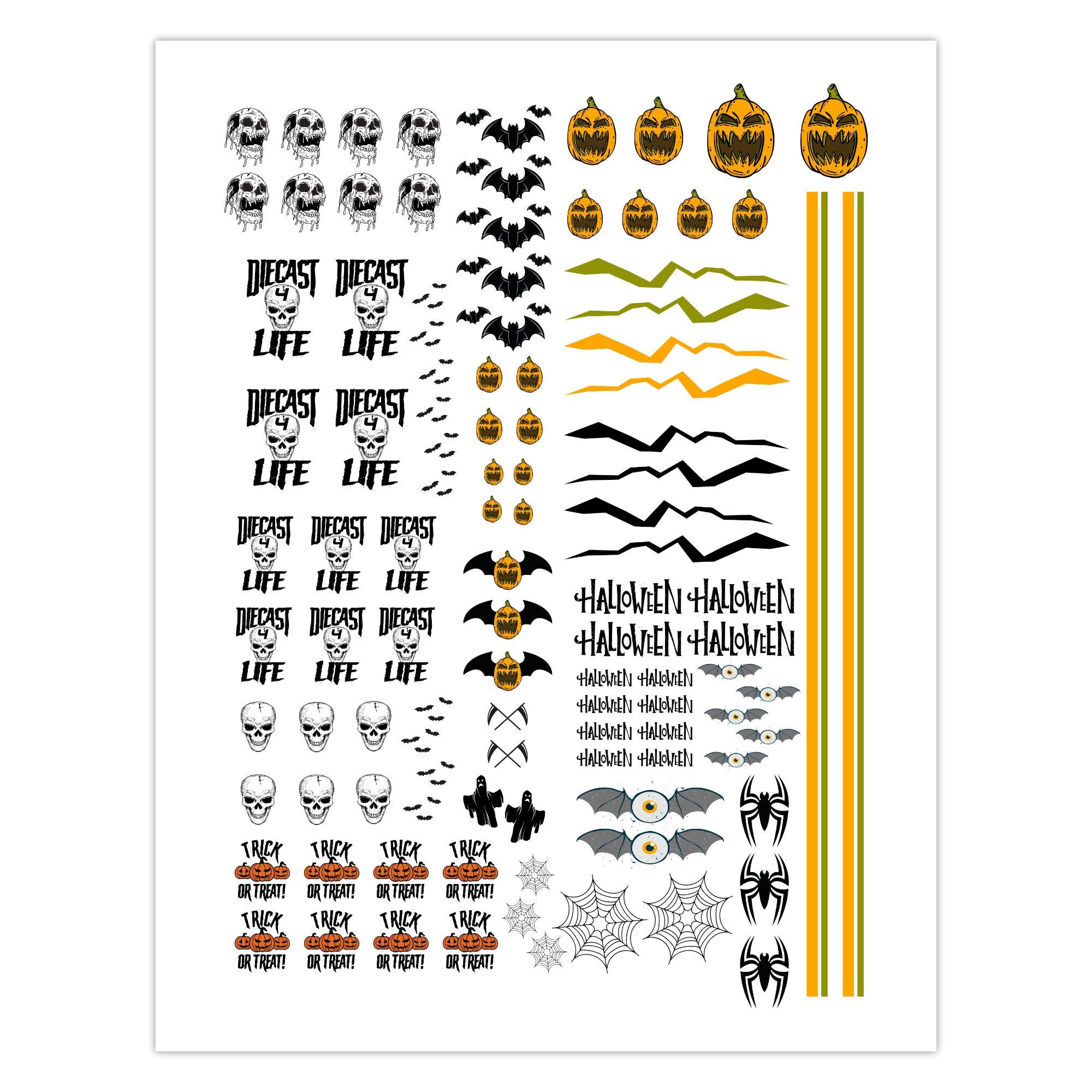 Diecast Water Slide Digital Decals - Water Slide - Halloween - Fall ...