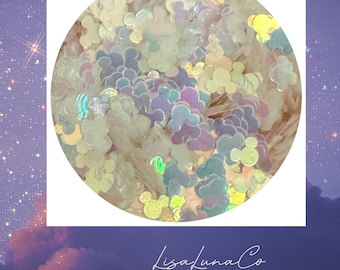 UV Mickey heads - solvent resistant glitter