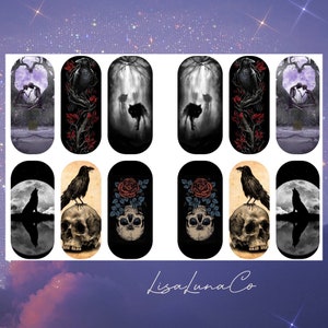 Dark Halloween - waterslide nail decals
