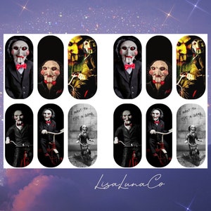 Jigsaw - waterslide nail decals