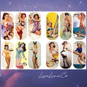 Pinup girls - waterslide nail decals