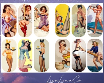 Pinup girls - waterslide nail decals