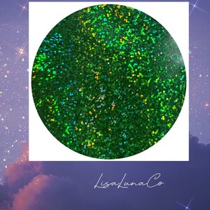 Green holographic fine glitter - solvent resistant glitter