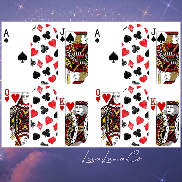 Deck of cards - waterslide nail decals