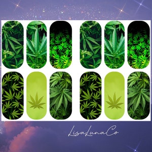 Greenery - waterslide nail decals