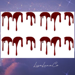 Dripping blood - waterslide nail decals