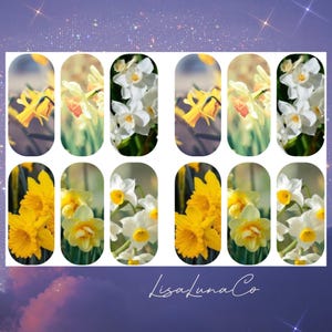 Daffodils - waterslide nail decals