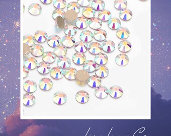 Crystal AB - SS3, SS5 or SS10 - flat back crystals