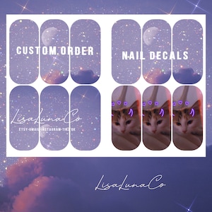 custom nail decals up to 6 photos - read description before ordering or messaging