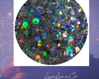 Holographic dots - solvent resistant glitter