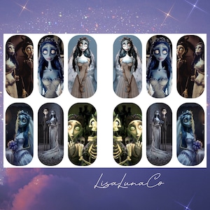 Corpse Bride - waterslide nail decals