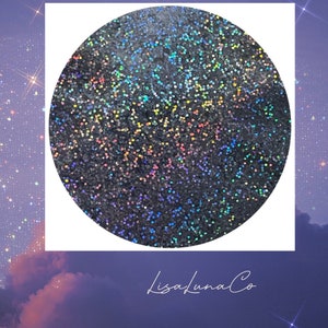 Black holographic fine glitter - solvent resistant glitter