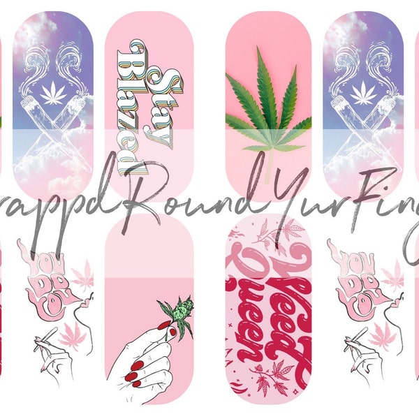 Weed Nail Decals - Etsy