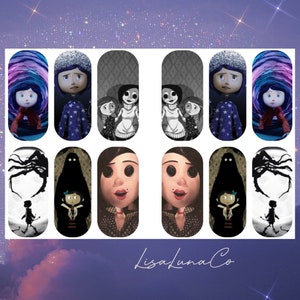 Coraline - waterslide nail decals