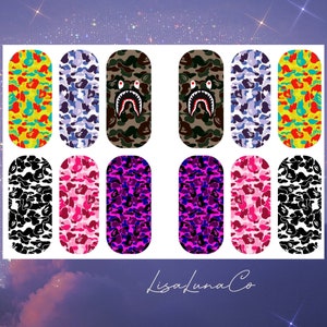 Bape - waterslide nail decals