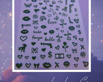 Baddie (white or black) - self adhesive nail stickers