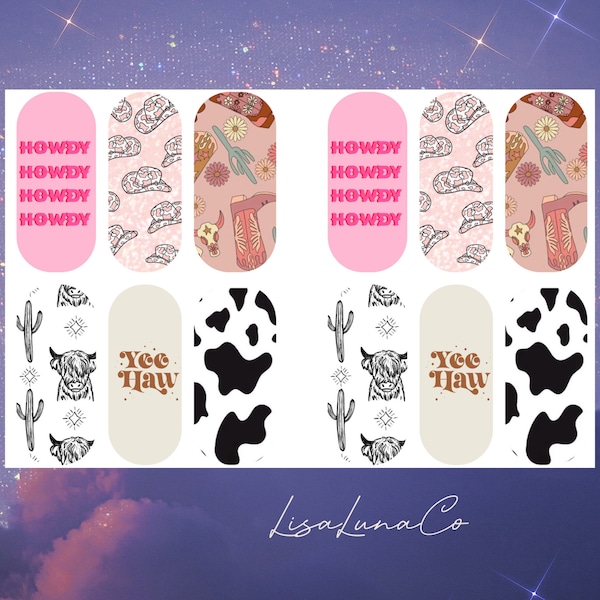 Cowgirl aesthetic - waterslide nail decals