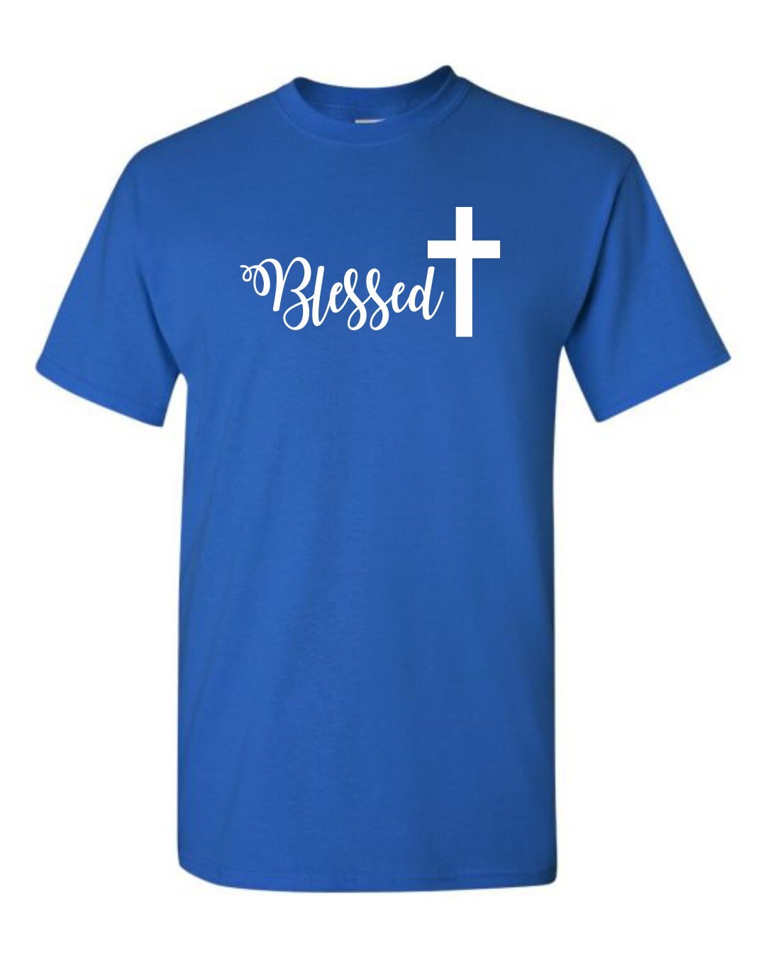 Blessed with Cross Shirt Simple Script Christian Blessed | Etsy