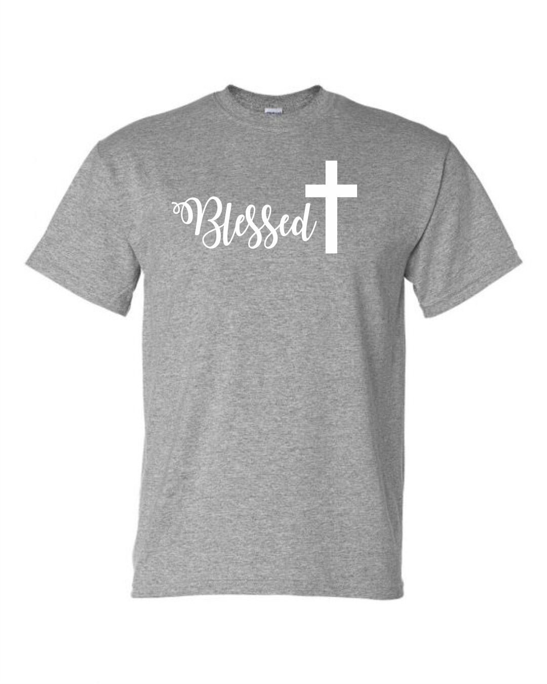 Blessed with Cross Shirt Simple Script Christian Blessed | Etsy