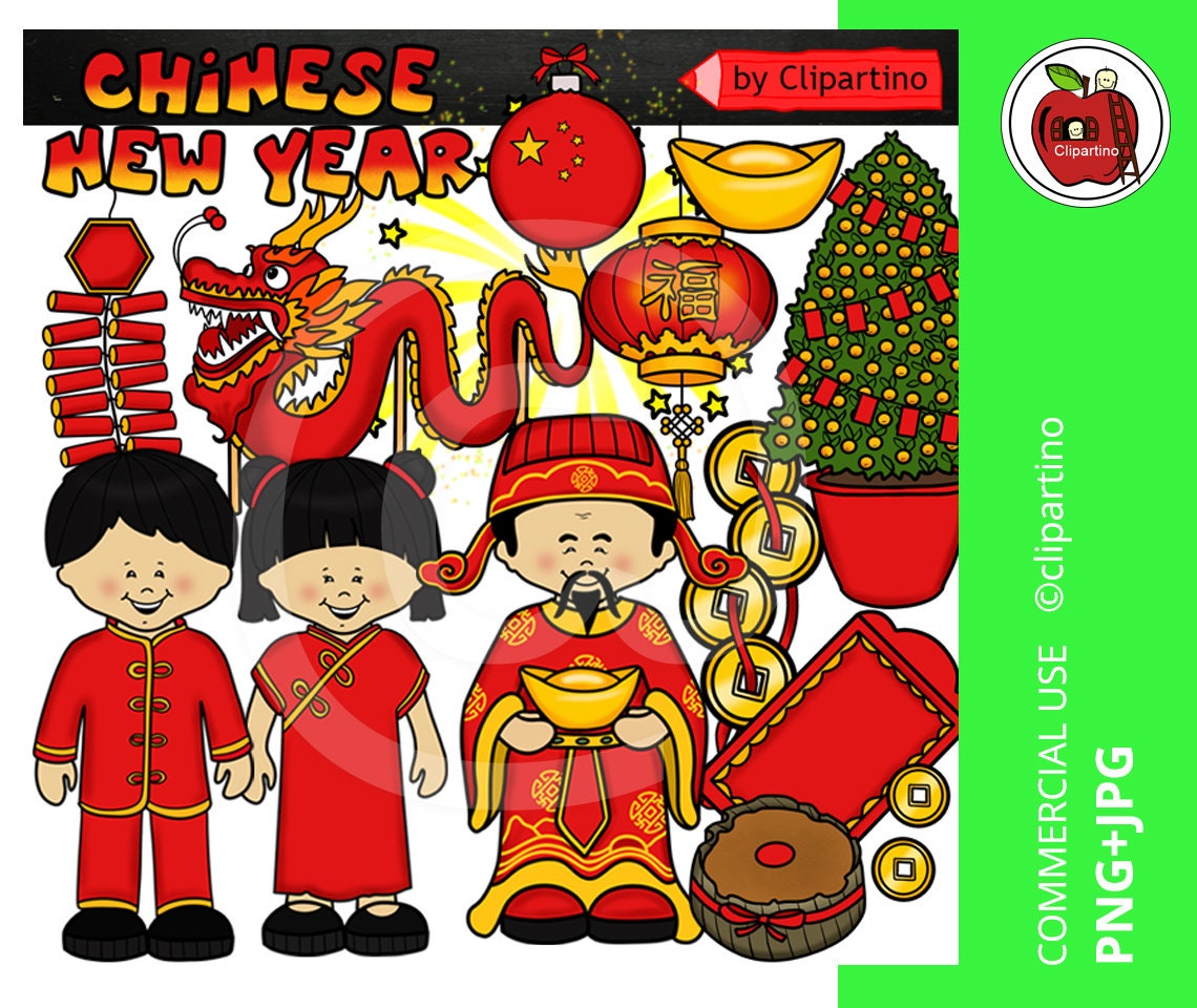 Chinese New Year clip art Chinese holidays clip art digital Etsy