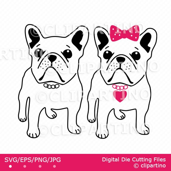 Download French Bulldog Svg Cut File Cricut Design Black White Outline Etsy