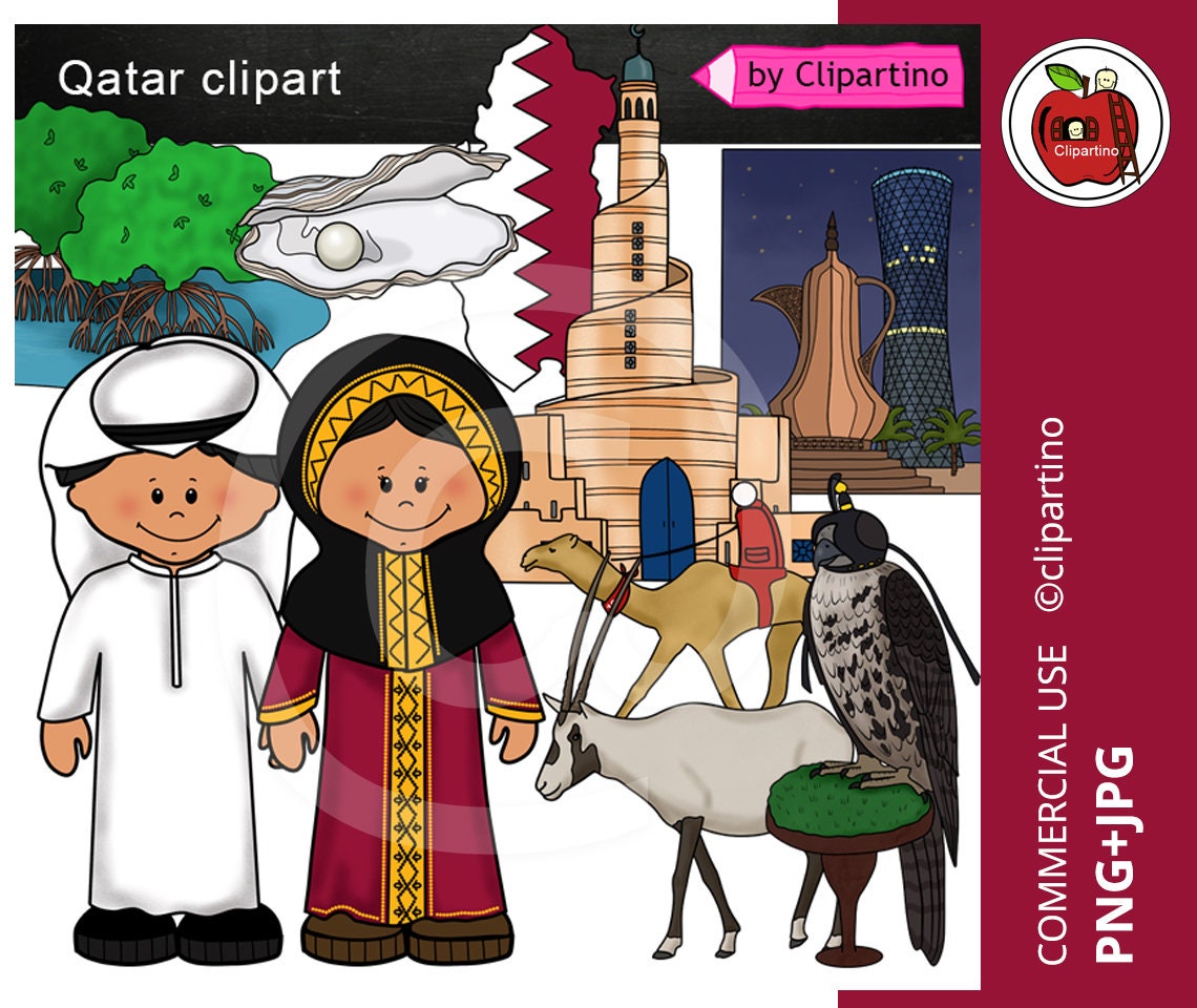 Qatar clipartCountry ClipartInstant Download Etsy