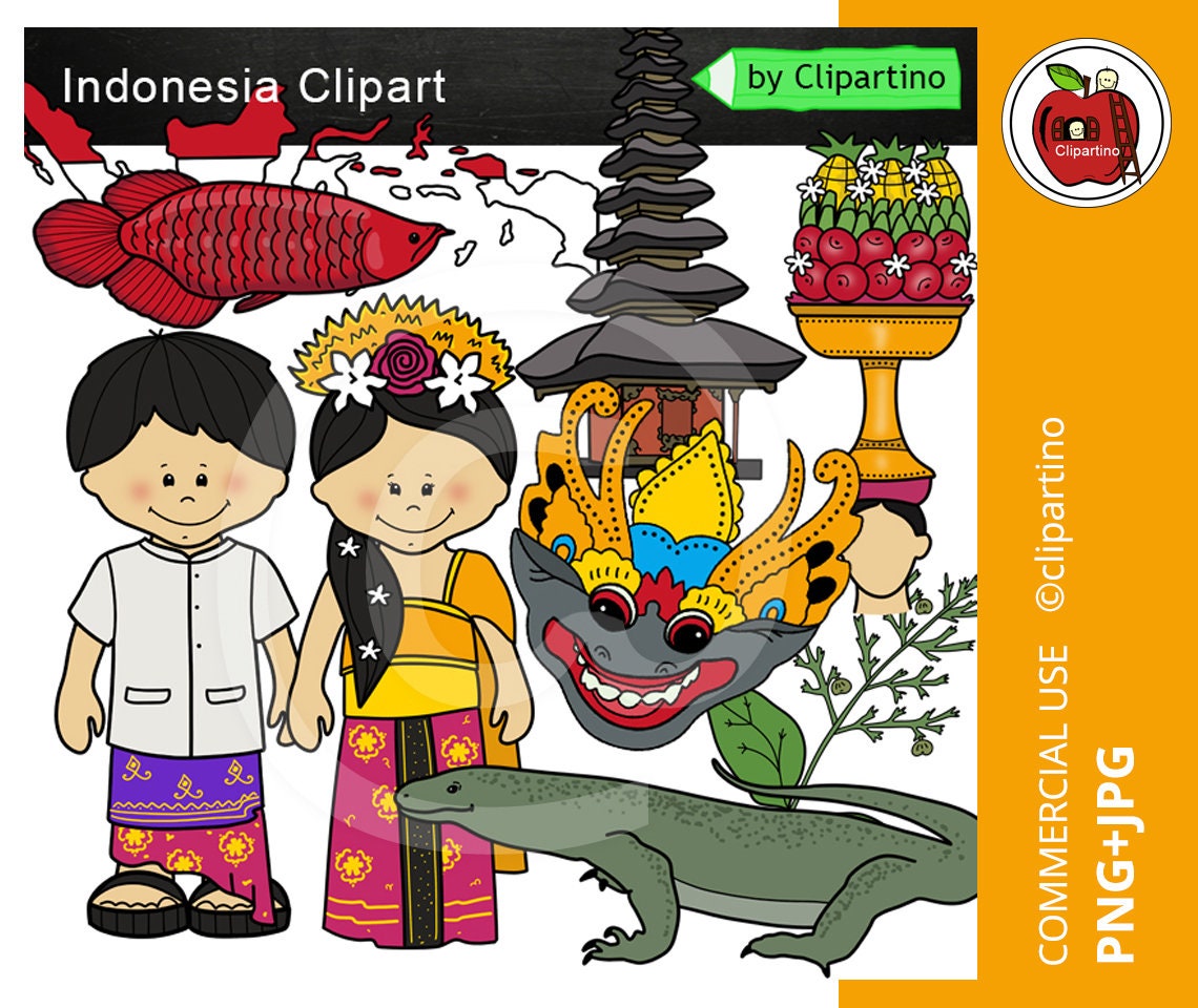 Indonesia Clipart Indonesia Culture digital clip art-Asia | Etsy