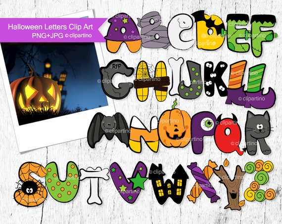 Halloween Letters Clip Art Halloween Alphabet Clip Art | Etsy