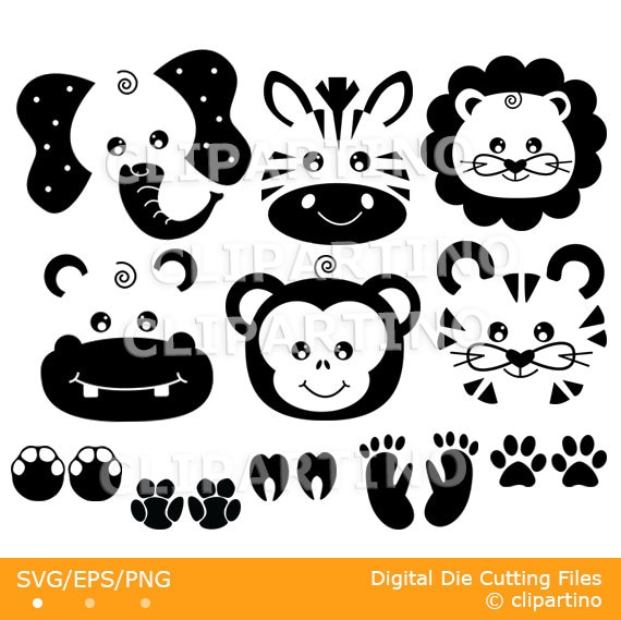 Download African Animals Svg Face Safari Svg File Jungletiger Leo Etsy